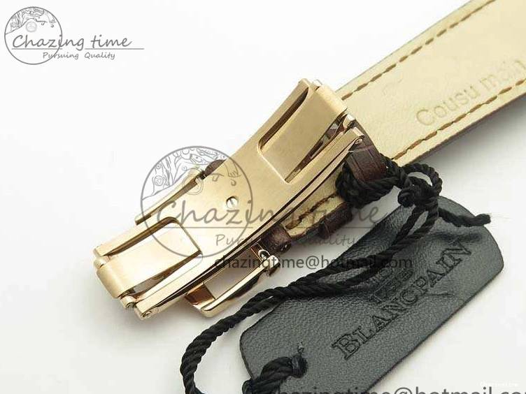 0824 Villeret 6651 RG ZF 1:1 Best Edition White Dial On Brown Leather Strap A ComfortFit 8097